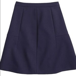 J. Crew Flared Navy Skirt